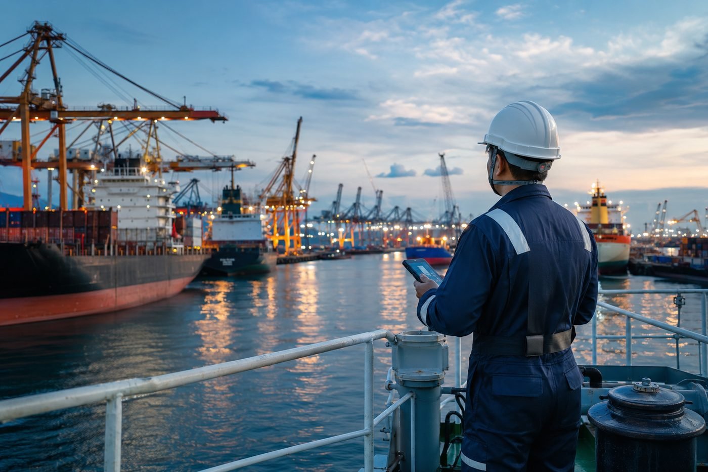 Port marine surveyor coordination and contact